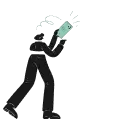 Person holding up a phone